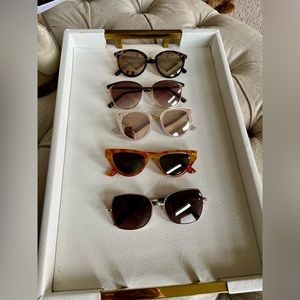 Bundle of sunglasses. Cat eye, aviator, tortoise, pink.